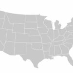 Political map of continental United States with states outlined