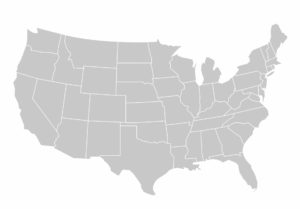 Political map of continental United States with states outlined