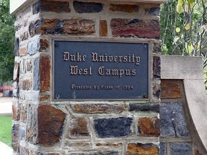 Duke University Campus Plaque