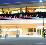 Emergency Room Hospital with Night Lights On