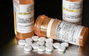 opioid pills scattered around