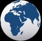Logo for Global Legal Hackathon Globe picture on black background