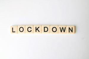 tiles spelling out lockdown