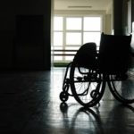 wheelchair in the hospital lobby