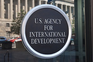 Plaque for U.S. Agency for International Development on building