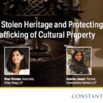 cover design for webinar on stolen heritage and cultural property trafficking