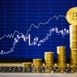 Bitcoins stacked with stocks rising