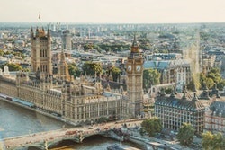 Aerial view of UK Parliament