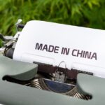 Typewriter with Made in China Letters Typed Out