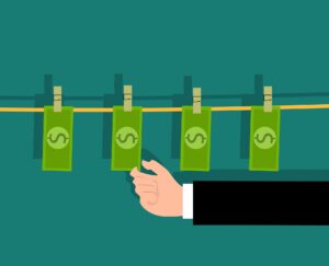 money on clothesline